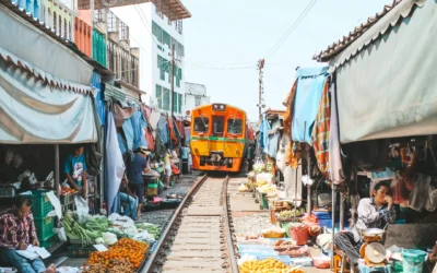 Mercado del tren en Maeklong